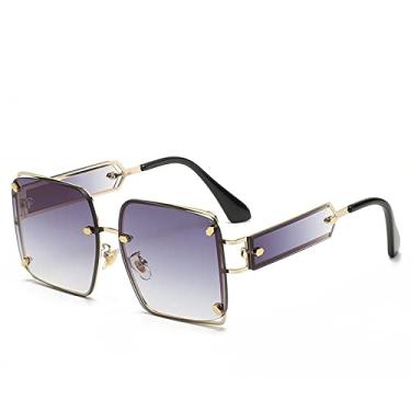 Imagem de Óculos de sol punk com armação de metal Óculos de sol com rebite de personalidade Tendência feminina Óculos de sol versáteis Moda masculina e feminina, 3, tamanho único