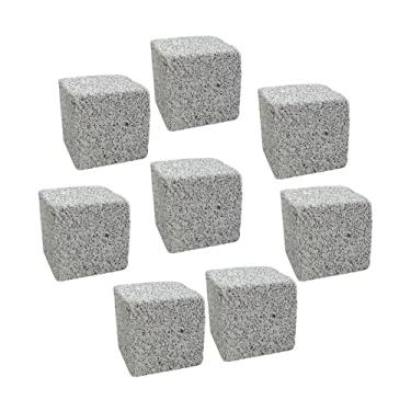 Imagem de Fenteer 10 peças de pedra dentes quadrados moagem brinquedo de mastigar porquinhos da índia pedra brinquedo de mastigar para animais de estimação, 5 cm