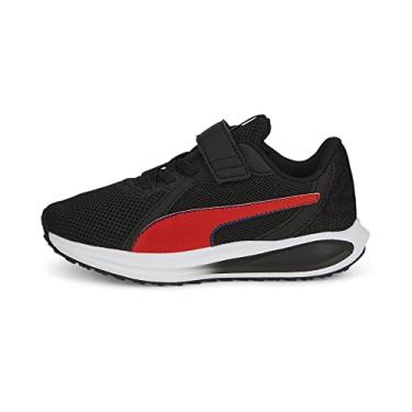 Imagem de PUMA Tênis infantil unissex com fecho alternativo Twitch Runner, Puma Preto queimado vermelho elektro azul, 3.5 Little Kid