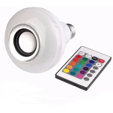 Imagem de Lampada Led 12W Bulbo Rgb Caixa Som Bluetooth C/Controle - Ry