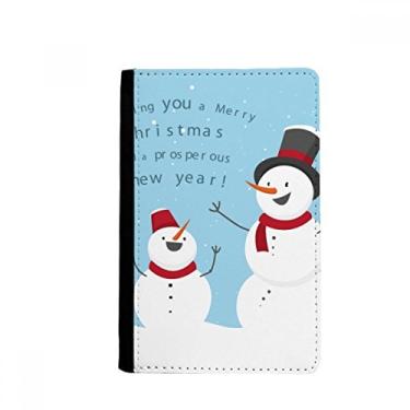 Imagem de Feliz Natal boneco de neve céu azul porta-passaporte Notecase Burse carteira capa porta-cartão, Multicolor