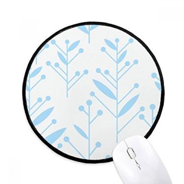 Imagem de Blue Bud Flower Plant Paint Mouse Pad Desktop Office Tapete redondo para computador