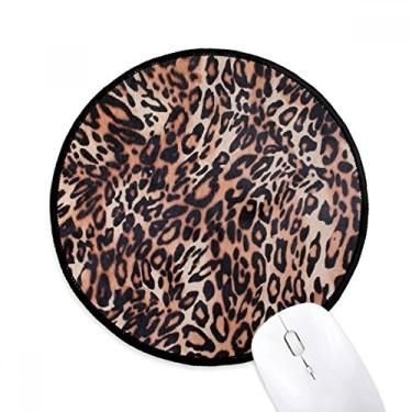 Imagem de DIYthinker Mouse pad design abstrato pena leopardo desktop escritório tapete redondo para computador
