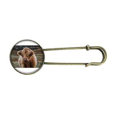 Imagem de Organismo Terrestre Animais Selvagens Búfalo Retro Metal Broche Broche Broche Clipe Joias