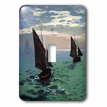 Imagem de 3dRose lsp_179235_1 Barcos de pesca no mar, pintura Claude Monet 1868, capa para interruptor de luz Pd-Us