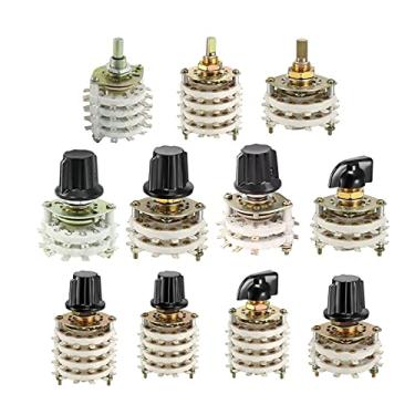 Imagem de HIFASI Codificador rotativo 1 peça seletor de interruptor rotativo 4 polos 4/5/8/11 posição 2/4 canal de banda de deck com botão de plástico amplamente utilizado (tamanho: 4P5T K7 1)