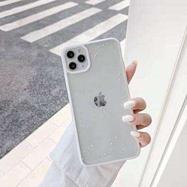 Imagem de Capa de telefone transparente de doces de glitter para iphone 11 12 13 mini pro max xs x xr 7 8 6 6 s plus se 2020 capa de capas macias à prova de choque, estrela de moldura branca, para 6 ou 6 s