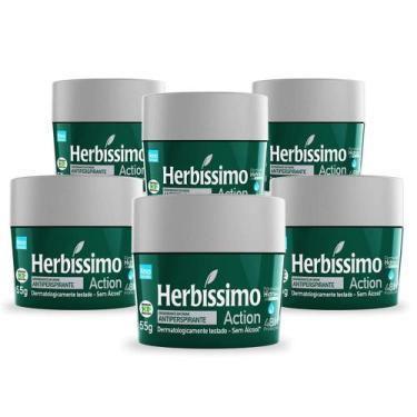 Imagem de Kit Desodorante Creme Antitranspirante Action Herbissimo 55G Com 6 Uni