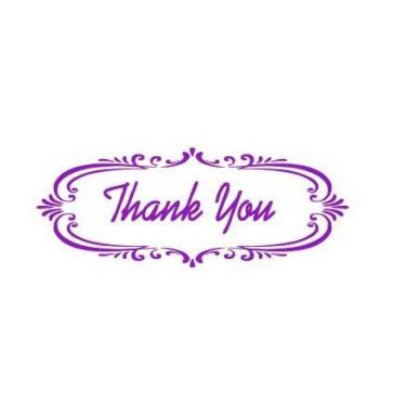 Imagem de Carimbo de borracha Thank You In Designer Border Office Stock auto-tintado (roxo)