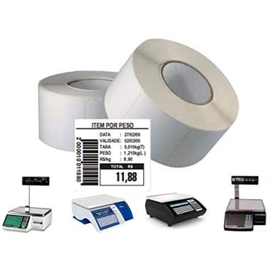 Imagem de 40 Rolos Etiqueta Térmica 40x40 Mm Branca Para Balança Toledo Elgin