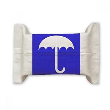 Imagem de Capa de papel para lenços faciais Rain Blue Square Warning Mark