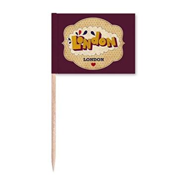 Imagem de Umbrella UK London Stamp British Toothpick Flags Marker Topper Decoração de festa