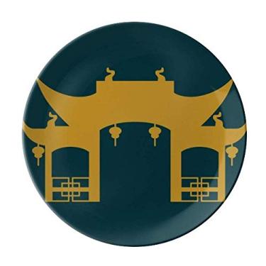 Imagem de Prato de ilustração de templo mito da Tailândia decorativo de porcelana salver talheres, prato de jantar