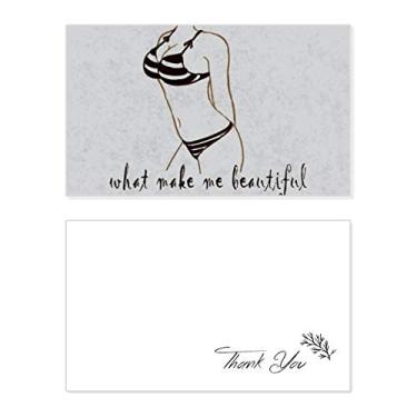 Imagem de Ilustração de beleza de biquíni, estampa preta, cartão de agradecimento, papel de aniversário, agradecimento de casamento