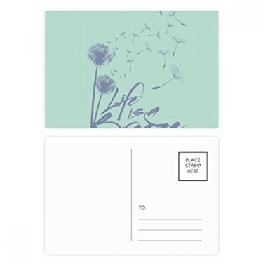 Imagem de Conjunto de cartões postais de ilustração de plantas de dente-de-leão, cartão de felicitações de aniversário