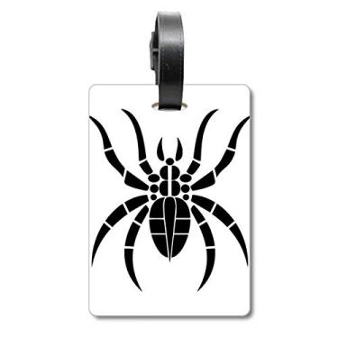 Imagem de Bolsa de mala com estampa de aranha, estampa de insetos, preta, etiqueta de bagagem, etiqueta para guardar cartão