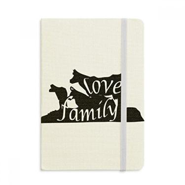 Imagem de Caderno com silhueta de hiena de animais pretos em tecido de capa dura clássica diário A5