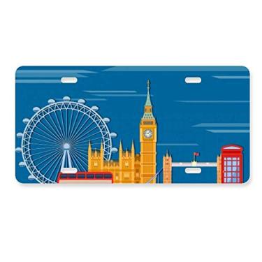 Imagem de Placa de licença London Eye Double Decker Buses Graffiti Decoração de aço inoxidável