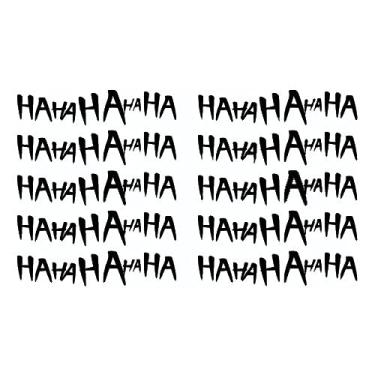 Imagem de Kit 10 Adesivo Hahaha Do Coringa Para Moto Carro Capacete (Preto)