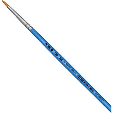 Imagem de Pincel Artesanal Redondo 432 N.3/0 Azul - Pacote com 6, Pinceis Tigre, 43230, Multicor