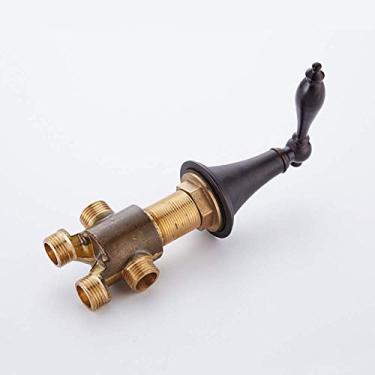 Imagem de Válvula de controle de interruptores de latão de água quente e fria para banheira conjunto de torneira, chuveiro de banheira, montagem sentada ou na parede, suporte duplo de controle duplo