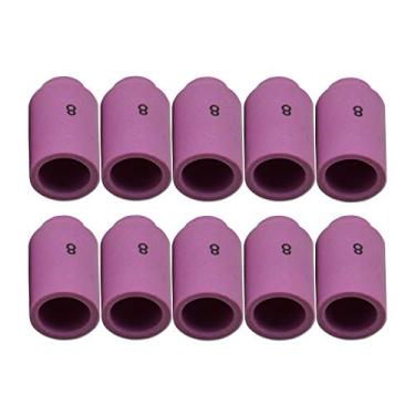 Imagem de RIVERWELD Bocais de cerâmica 13N12 TIG Alumina com bojo para PTA SR DB WP 9 20 25 TIG Acessórios para tocha de soldagem 10 peças