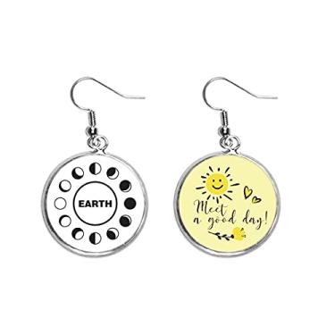 Imagem de Brinco de flor de sol com perda de lucro, mudança de fase da lua, gota de orelha, joia moderna