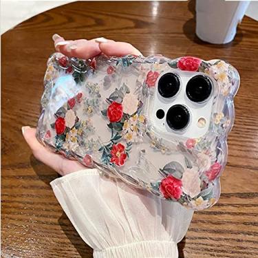 Imagem de Capinha feminina de silicone floral para iPhone 14 13 12 11 Pro Max Soft Wave Back Cover, floral A, para iphone 14