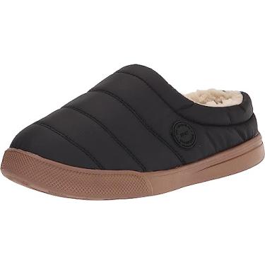 Imagem de Dearfoams Pantufa feminina Kendra Sport Lounge com espuma viscoelástica, Nylon preto, Small