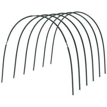 Imagem de Gardzen Arcos de jardim, aros de estufa DIY para canteiros elevados, cobertura de fileira, rede de jardim 24 peças