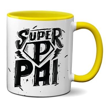 Imagem de Caneca Criativa Super-Herói Feliz Dia Dos Pais Super Pai (Amarela)