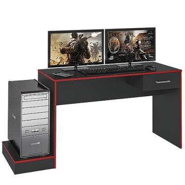 Imagem de Mesa para jogos online GAMER cor Preto/Vermelho - Artely