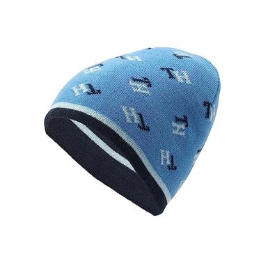 Imagem de Tommy Hilfiger Gorro TH reversível inclinado para meninos, Campanula Multi, Campânula Multi, 4-7 anos