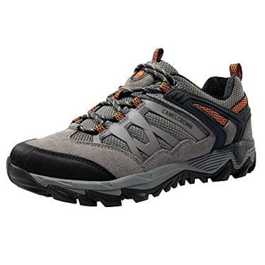Imagem de CAMEL CROWN Tênis de caminhada masculino, respirável, antiderrapante, leve, cano baixo, para uso ao ar livre, trilha, trekking e caminhada, Cinza, 42