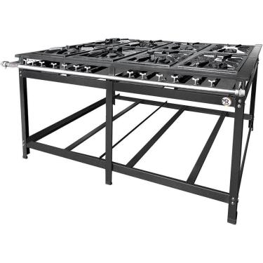 Imagem de Fogao 8 Bocas Duplo Parede 40X40 Baixa Pressao Luxo Mr Fogoes 800201