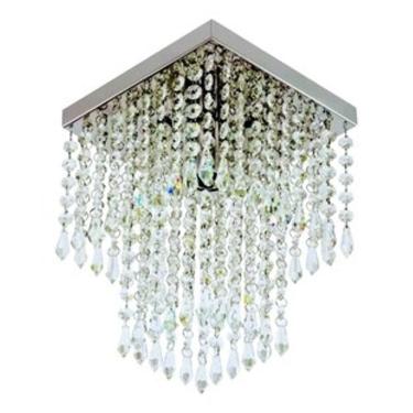 Imagem de Lustre Salas Cristais Acrílico Base Inox