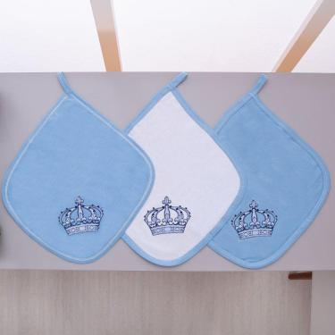 Imagem de Kit 3 Fraldas Pano De Boca Malha Para Bebê Imperial Azul Claro