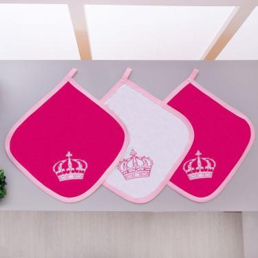 Imagem de Kit 3 Fraldas Pano De Boca Malha Para Bebê Imperial Pink