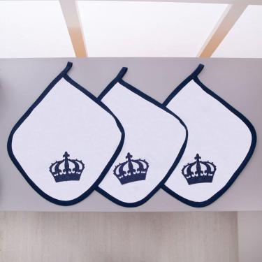 Imagem de Kit 3 Fraldas Pano De Boca Malha Para Bebê Imperial Azul Marinho