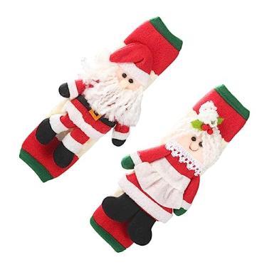 Imagem de Abaodam 2 Peças Luvas De Alça De Geladeira Capa De Alça De Micro-Ondas De Natal Tampas De Alça De Geladeira De Natal Decoração De Natal Terno De Inverno Porta De Geladeira Flanela De