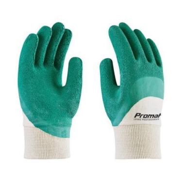 Imagem de Luva Malha de Algodão Verde Emborrachada - Mod. Nitrilon 610 - Promat