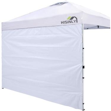 Imagem de Hisinly Paredes laterais de tenda de dossel para dossel pop-up de 25,4 x 25,5 cm, impermeável, 1 peça de parede lateral, branco (dossel não incluído)