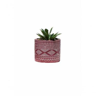 Imagem de Vaso Em Cimento Com Suculenta Planta Artificial Cachepot Cor:pink