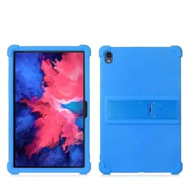 Imagem de QYiiD Capa para Lenovo Tab P11 Plus/P11 (2021/2020), capa protetora de silicone leve à prova de choque macia adequada para crianças para TB-J606F/TB-J606X/TB-J616F, azul