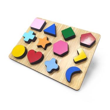 Imagem de Formas Geométricas Brinquedo De Encaixe Educativo Em Madeira
