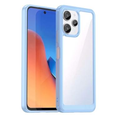 Imagem de Capa para Xiaomi Poco M6 Pro, botão de pressão flexível, capa transparente, anti-impressões digitais. Proteção total de 360° - azul