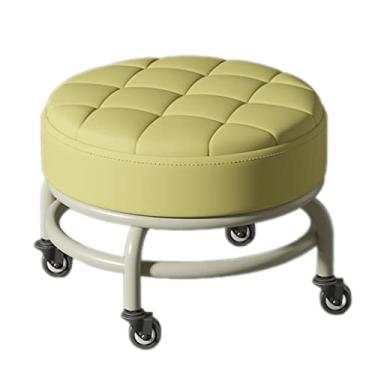 Imagem de Banco giratório de scoot com almofada, banquinho curto com rodas para garagem, jardinagem, casa, festa diária, salão de manicure, spa, pedicure, esporte fitness (cor: C-2, tamanho: 34 * 34 * 29 cm) (F