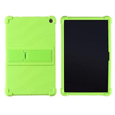 Imagem de Oneyijun Capa para tablet Lenovo 10e Chromebook de 10,1 polegadas de silicone macio, suporte ajustável, capa protetora de borracha à prova de choque (verde)
