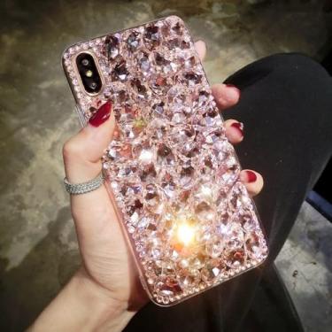Imagem de Capa de telefone luxuosa com strass para Samsung S23 S22 S21 S20 S10 S9 Plus Ultra Fe Note 10 20 Galaxy Diamond Glitter Mulheres rosa, rosa, para Galaxy S10 4G