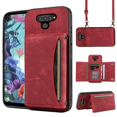 Imagem de Dswteny Capa de telefone para LG Q70 Capa carteira com alça de ombro transversal e suporte de cartão de crédito de couro bolso fino acessórios para celular bolsa flip para celular LGQ70 Q730 Q 70